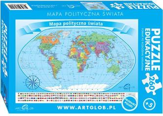 Puzzle edukacyjne. 260 elementów. Mapa polityczna świata Puzzle edukacyjne. 260 elementów. Mapa polityczna świata