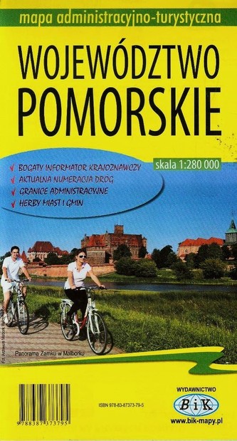 Województwo Pomorskie mapa administracyjno-turystyczna