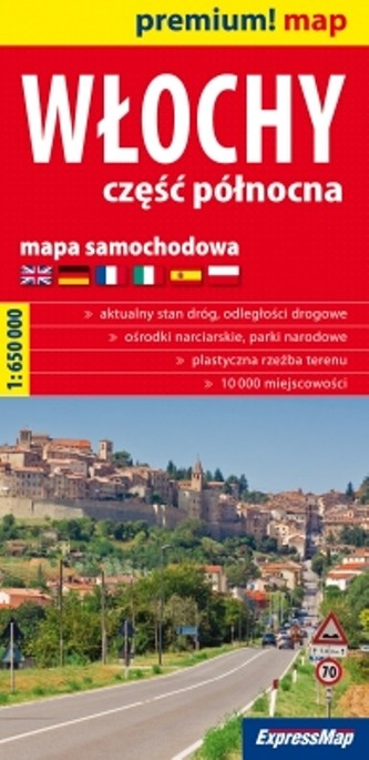 Włochy część północna mapa samochodowa 1:650 000