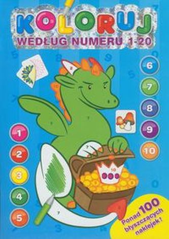 Koloruj według numeru 1-20 Smok