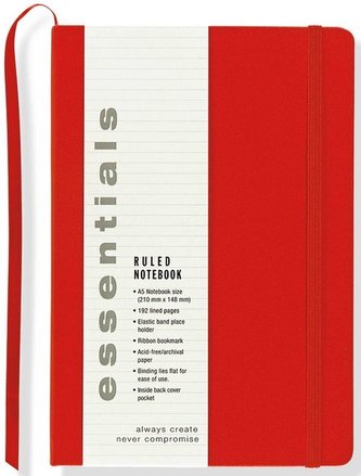 Notatnik Duży Essentials w linie czerwony