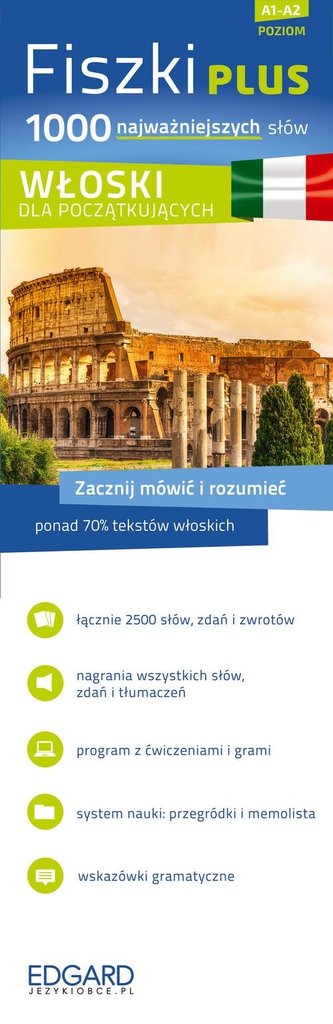 Fiszki PLUS 1000 najważniejszych słów Włoski dla początkujących + CD