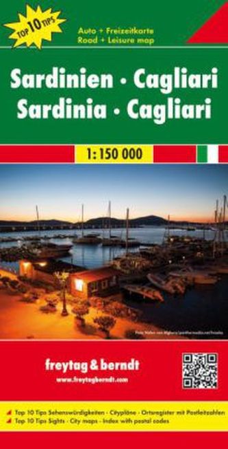 Sardynia Cagliari mapa samochodowa 1:150 000