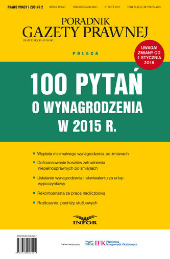 100 pytań o wynagrodzenia w 2015 r.