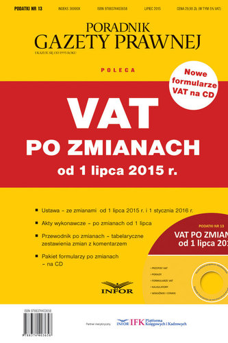Vat po zmianach od 1 lipca 2015 r.