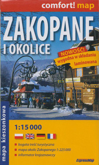 Zakopane i okolice kieszonkowy laminowany plan miasta