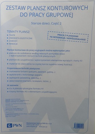 Zestaw plansz konturowych do pracy grupowej Starsze dzieci Część 2