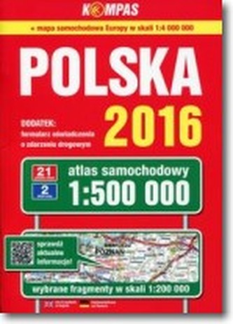 Atlas samochodowy Polski kompas 1:500 000/2017