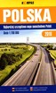 Polska. Najbardziej szczegółowa mapa samochodowa Polski 2018. Skala 1:700 000
