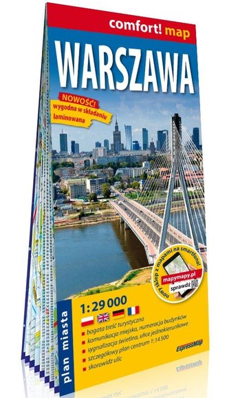 Comfort! map Warszawa 1:29 000 plan miasta w.2020