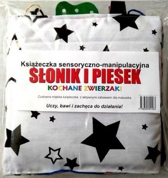 Książeczka sens.-manipulacyjna. Słonik i piesek