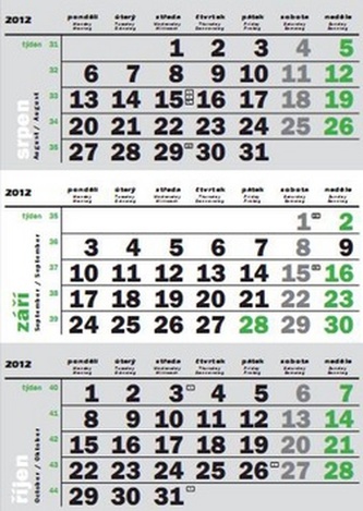 Tříměsiční 2012 - nástěnný kalendář