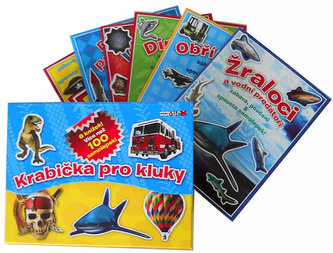 Krabička pro kluky - 6 knížek se samolep