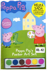 Omalovánky Prasátko Peppa A4 - Velká sada omalovánek s barevnými vodovkami