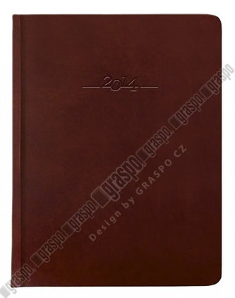 Diář 2014 - CARUS hnědý B6 - kožený denní