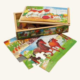 Puzzle v krabičke - zvieratká