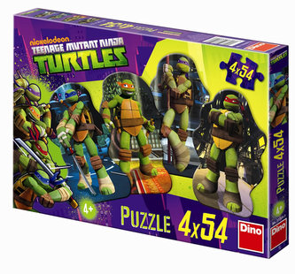 Želvy Ninja - puzzle 4 motivy v balení 4x54 dílků