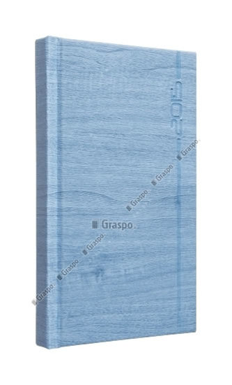 Diář 2014 - Wood světle modrý kapesní