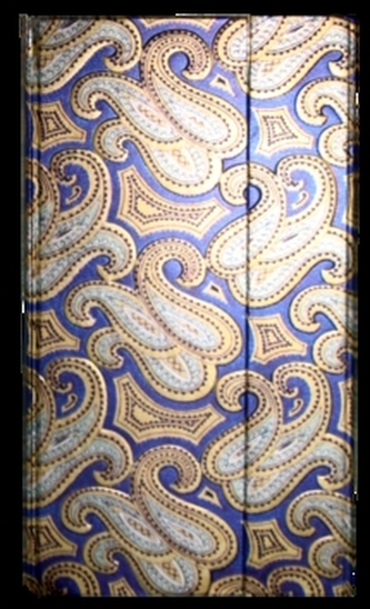 Zápisník s magnetickou chlopňou 100x180 mm modrý so zlatostrieborným ornamentom