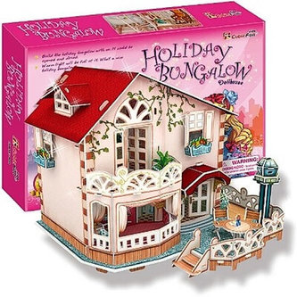 Puzzle 3D Chatka pro panenky / led - 114 dílků