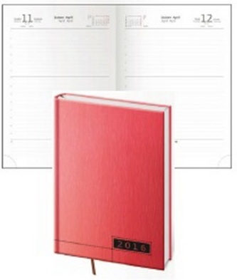 Diář 2016 - Legno A5 denní - červená/černá