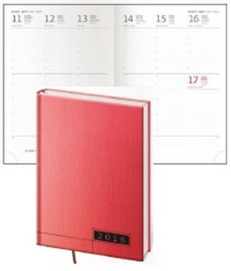 Diář 2016 - Legno A5 týdenní - červená/černá