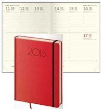 Diář 2016 - New Praga A5 týdenní - červená
