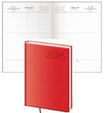 Diář 2016 - Print A5 denní - červená
