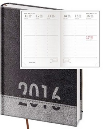 Diář 2016 - Pony A5 týdenní - černá/šedá