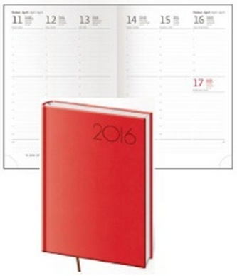 Diář 2016 - Print A5 týdenní - červená