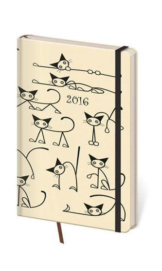 Diář 2016 - Vario kapesní týdenní s gumičkou - Kitten
