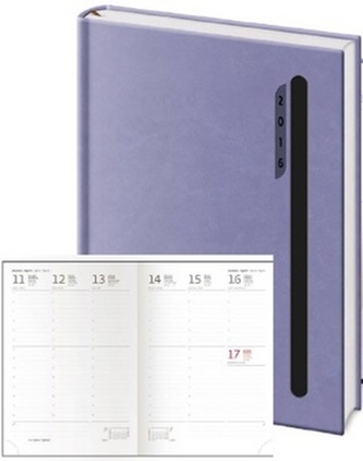 Diář 2016 - Violet A5 týdenní - fialová/černá