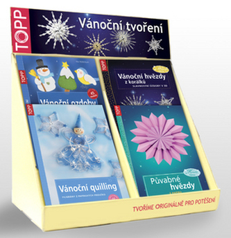 Balíček 5ks Vánoční ozdoby+Vánoč. quilling+Vánoč.hvězdy+Pův. hvězdy+1ks p.stojan