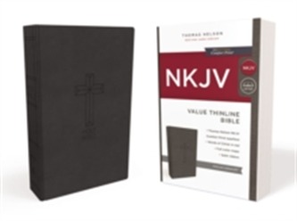 NKJV, Value Thinline Bible, Standard Print, Leathersoft, Black, Red Letter Edition, Comfort Print