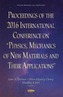 Proceedings of the 2016 International Conference on Physics, Mechanics of New Materials & Their Applications
