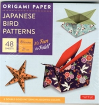 Origami Paper - Japanese Bird Patterns - 6 3/4 - 48 Sheets