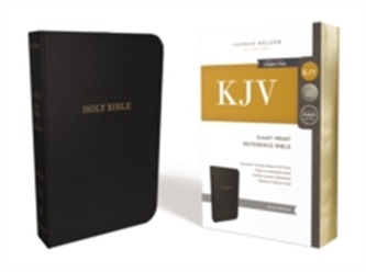 KJV, Reference Bible, Giant Print, Leather-Look, Black, Red Letter Edition, Comfort Print