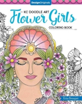 KC Doodle Art Flower Girls Coloring Book