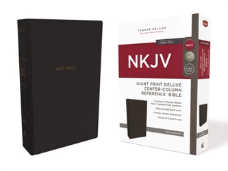 NKJV, Deluxe Reference Bible, Center-Column Giant Print, Leathersoft, Black, Red Letter Edition, Comfort Print