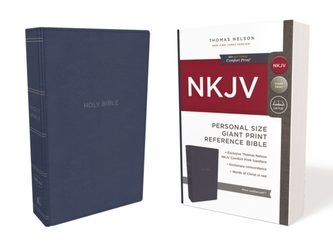 NKJV, Reference Bible, Personal Size Giant Print, Leathersoft, Blue, Red Letter Edition, Comfort Print