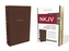 NKJV, Reference Bible, Center-Column Giant Print, Leathersoft, Brown, Red Letter Edition, Comfort Print