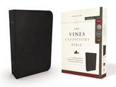 The NKJV, Vines Expository Bible, Genuine Leather, Black, Comfort Print