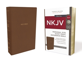 NKJV, Reference Bible, Personal Size Giant Print, Leathersoft, Tan, Red Letter Edition, Comfort Print
