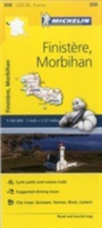 Finistere, Morbihan - Michelin Local Map 308