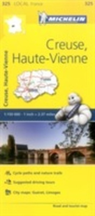 Creuse, Haute-Vienne - Michelin Local Map 325