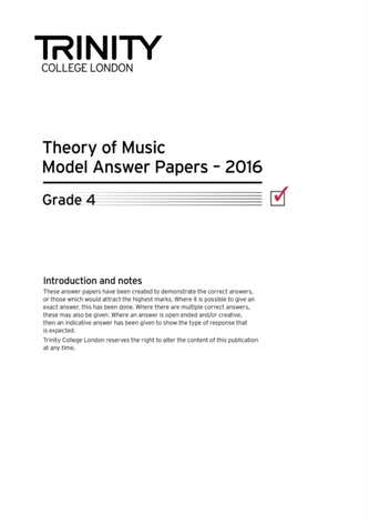 Theory of Music Model Answer Papers 2016 - Grade 4