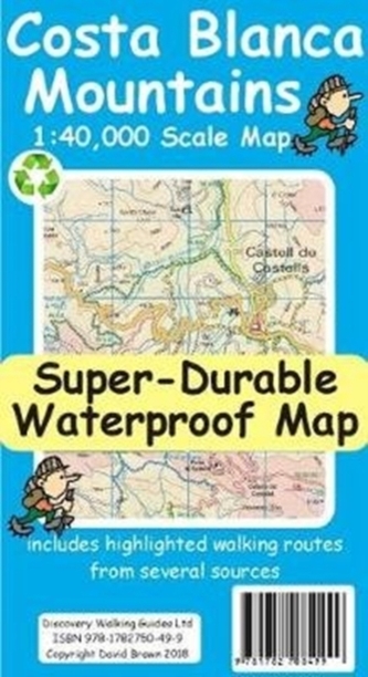 Costa Blanca Mountains Tour & Trail Super-Durable Map