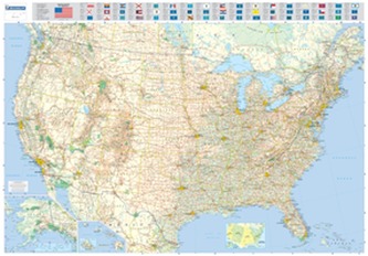 U.S.A - Michelin rolled & tubed wall map Paper