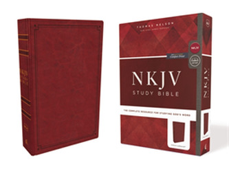 NKJV Study Bible, Leathersoft, Red, Comfort Print