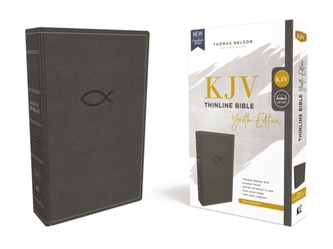 KJV, Thinline Bible Youth Edition, Leathersoft, Gray, Red Letter Edition, Comfort Print